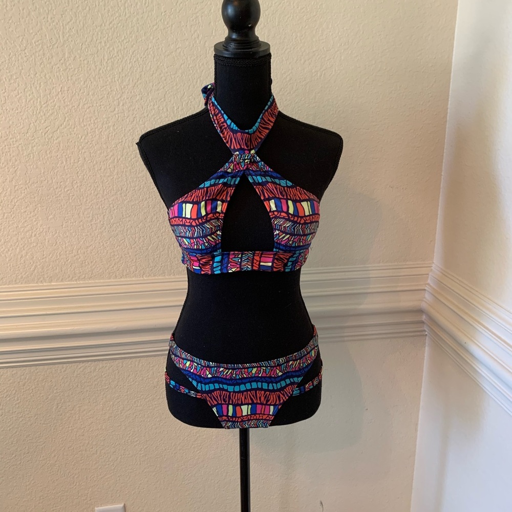 Red 2 piece bathing suit